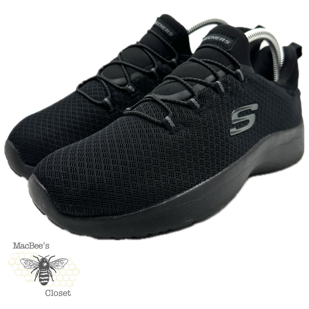 Skechers Womens Dynamight Running Shoes All Black Athletic Sneakers Size 8.5